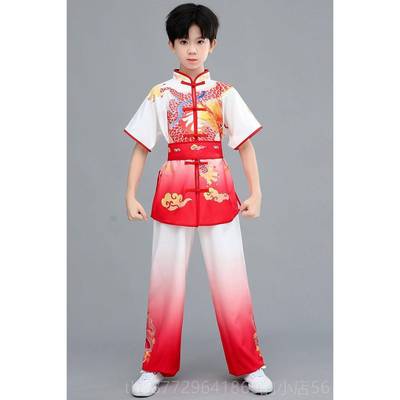 正品国庆童表演服少儿武男女童武术术服比赛表演服长短袖练儿功服
