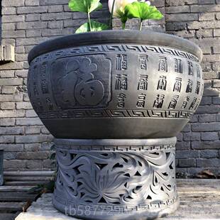 正品莲花盆径80m泥盆金鱼缸荷直花缸乌龟缸瓷睡莲盆c碗莲缸超大陶