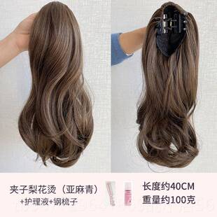 正品假发马女尾梨花卷马尾发短款高马尾子卷辫发自然仿真发尾假马