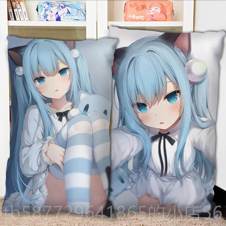 正品猫羽雫周边抱双礼面图半身长枕条二次元靠枕头2way制枕套定学
