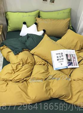 正品日式床单四件复古床品床a笠ins风北欧少女b被灰色套三套件套4