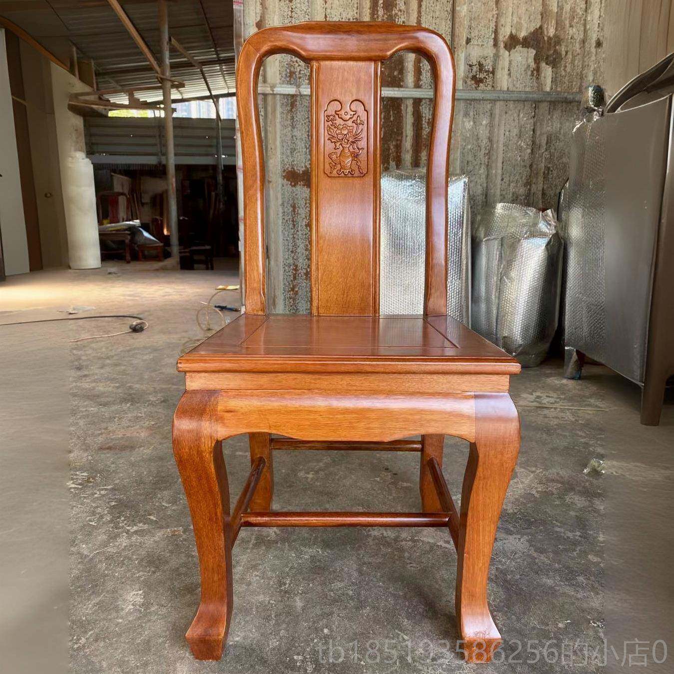 高档全实木式金花木背中式菠梨萝格原木椅凳餐厅餐靠桌整装酒店明