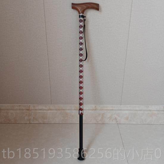 高档日进口伸缩防手杖超本轻滑铝合金杖身实木握把旅登山杖30游0