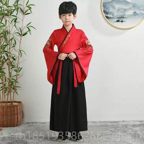 高档儿童汉服女古装男童汉童服童出国学书弟子规表演服装六一儿童
