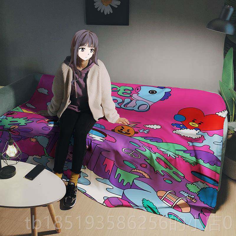 高档猫日式卡通沙发巾发简一约片式沙盖布四季通用防滑双人坐垫罩