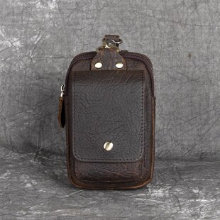 新款男包头层牛皮包包复古随身带挂钩腰包男士手机包穿腰带小腰包