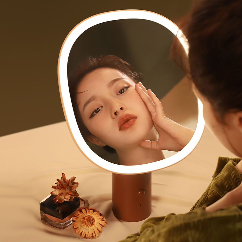 MUID化妆镜台式led带灯卧室影棚梳妆台补光桌面智能美妆镜子充电