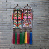 新款 饰品墙饰 民族风刺绣挂件客厅墙壁挂饰家居茶室卧酒店风铃装