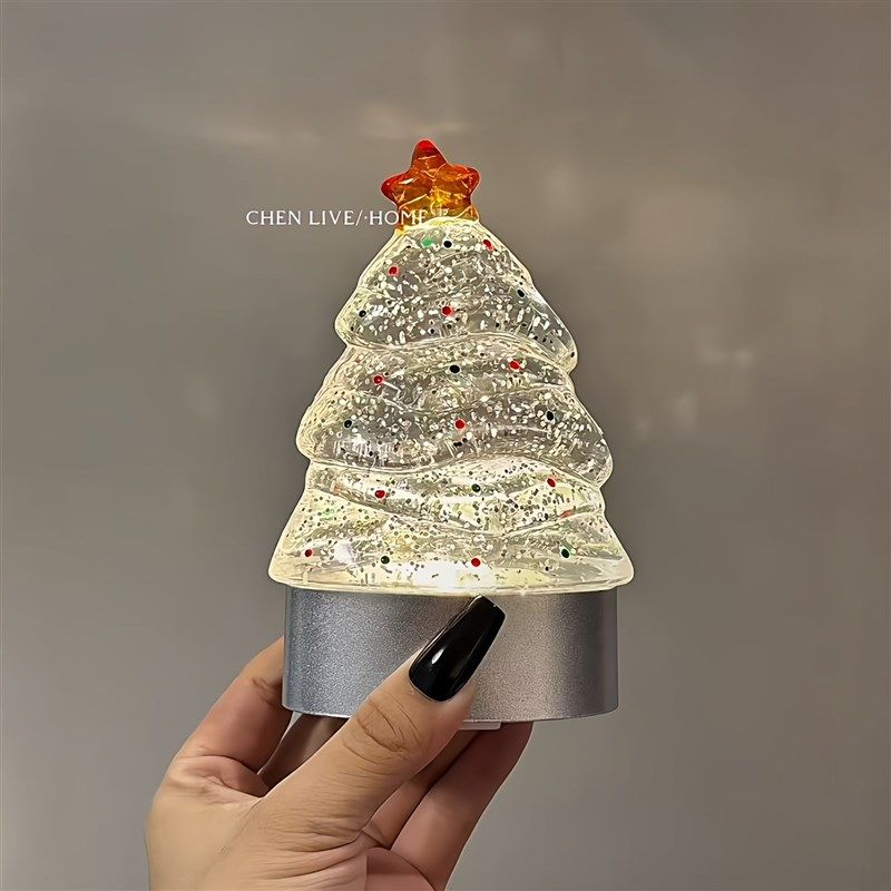 圣诞树装饰灯创意水晶球床头小夜灯圣诞节氛围感桌面摆件装饰布置