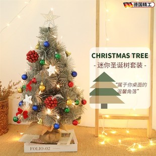 小圣诞树摆件装饰桌面2025新款圣诞节迷你圣诞树带灯装饰品星星顶