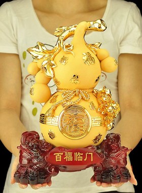 葫芦摆件招财家居酒柜办公室摆设乔迁客厅旺宅八方来财入户门玄关