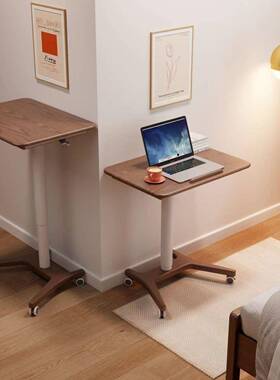 实木升降电办脑可移动小户型公桌用学桌习桌家HOQ可折叠小书桌带