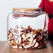 密封罐食品罐级亚克力质竹盖茶叶皮收陈纳瓶可叠优式 高透明FB450