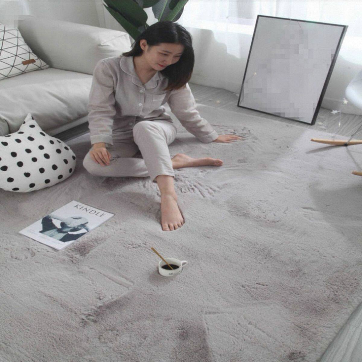 仿兔毛地毯客厅茶几毯简约现代满铺可爱床边地毯加厚卧室水洗地垫