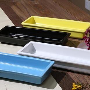 式花插花器小原流陶瓷花日器KRG长方形盘花花排列盛花道课用标准