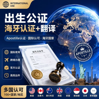 出生公证办理驾照亲属关系无犯罪学历成绩单未婚单身海牙认证服务