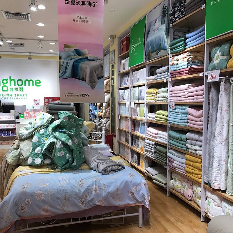 商场超市床上用品货架棉品包被展示陈列架枕头家纺四件套钢木架