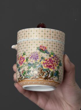 珐彩茶便携式旅行具套装泡茶壶快客杯一壶杯定log琅o三八92104妇