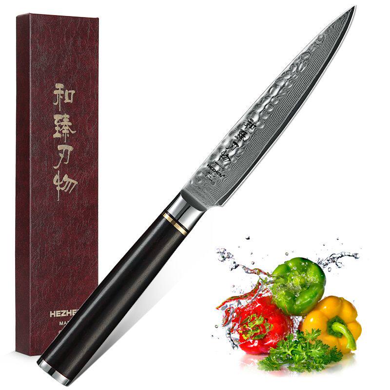 和臻大马士革钢5英寸万用刀水果刀切片刀削皮刀厨房多功能小刀