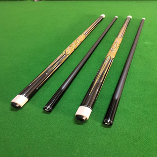 奥秘美洲豹九球球杆中式黑八台球杆1/2分体13mm大头杆枫木材质