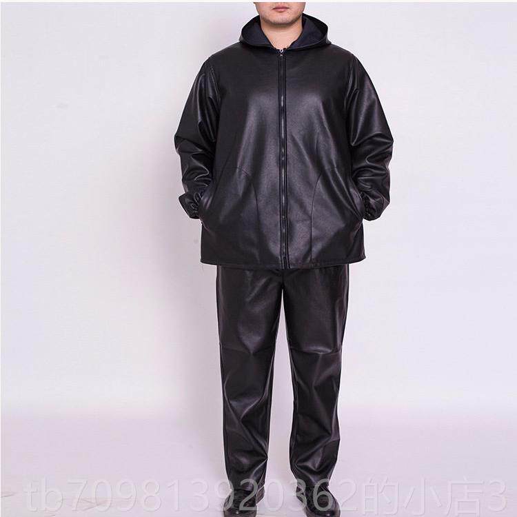 高档防尘PU护皮裤男女士皮罩衣防油衣防水洗工作服套装车屠宰薄款