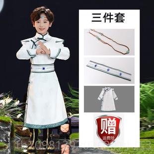 舞蹈演出服女蒙古服草原子筷舞表 白马装 高档新款 儿蒙古服童族服装