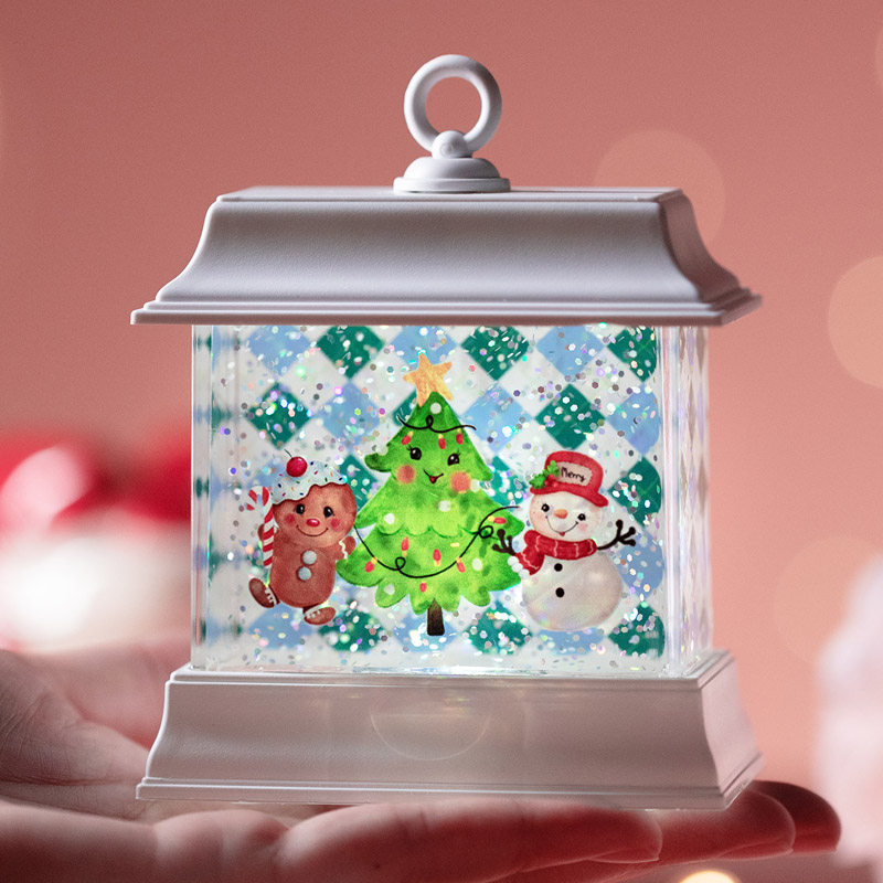 2023新款桌面迷你小雪花人圣诞树圣诞节装饰品摆件氛围装饰灯布置