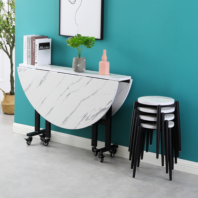 折叠圆桌家用饭桌小户型小餐桌多功能可8-10人移动吃饭圆形大桌子