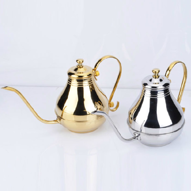 1L不锈钢咖啡壶细口工廷壶复古手冲咖啡长嘴细口壶冲泡壶分享壶