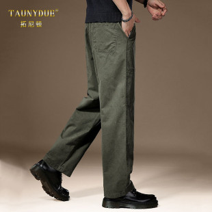 休闲裤 宽松直筒透气长裤 子男士 薄款 男 春季 高端纯棉垂感阔腿工装