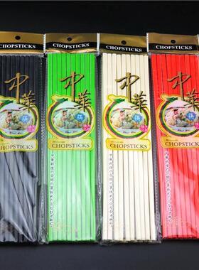 黑色88塑料密胺筷子耐高温酒店消毒筷精2装合1.0双装金筷子3524cm