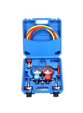 汽712空调加氟氟表R34a冷媒雪种压力表1加液双表阀油表加工具套车