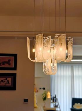 法式云雾玻18405璃吊灯客厅奶主油新风大气大厅灯轻奢2250款餐厅