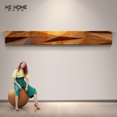 现代简约客厅玄关卧室床头横幅无框装饰画炫酷沙发背景墙壁画挂画