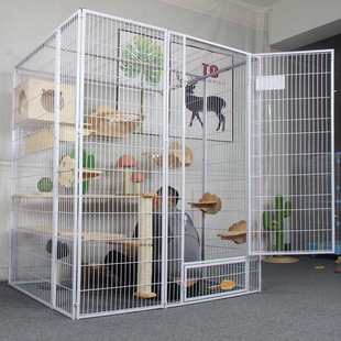 钢管獒运自由大空间寄养围栏别墅宠物猫咪猫笼大型隔离舍新疆包邮