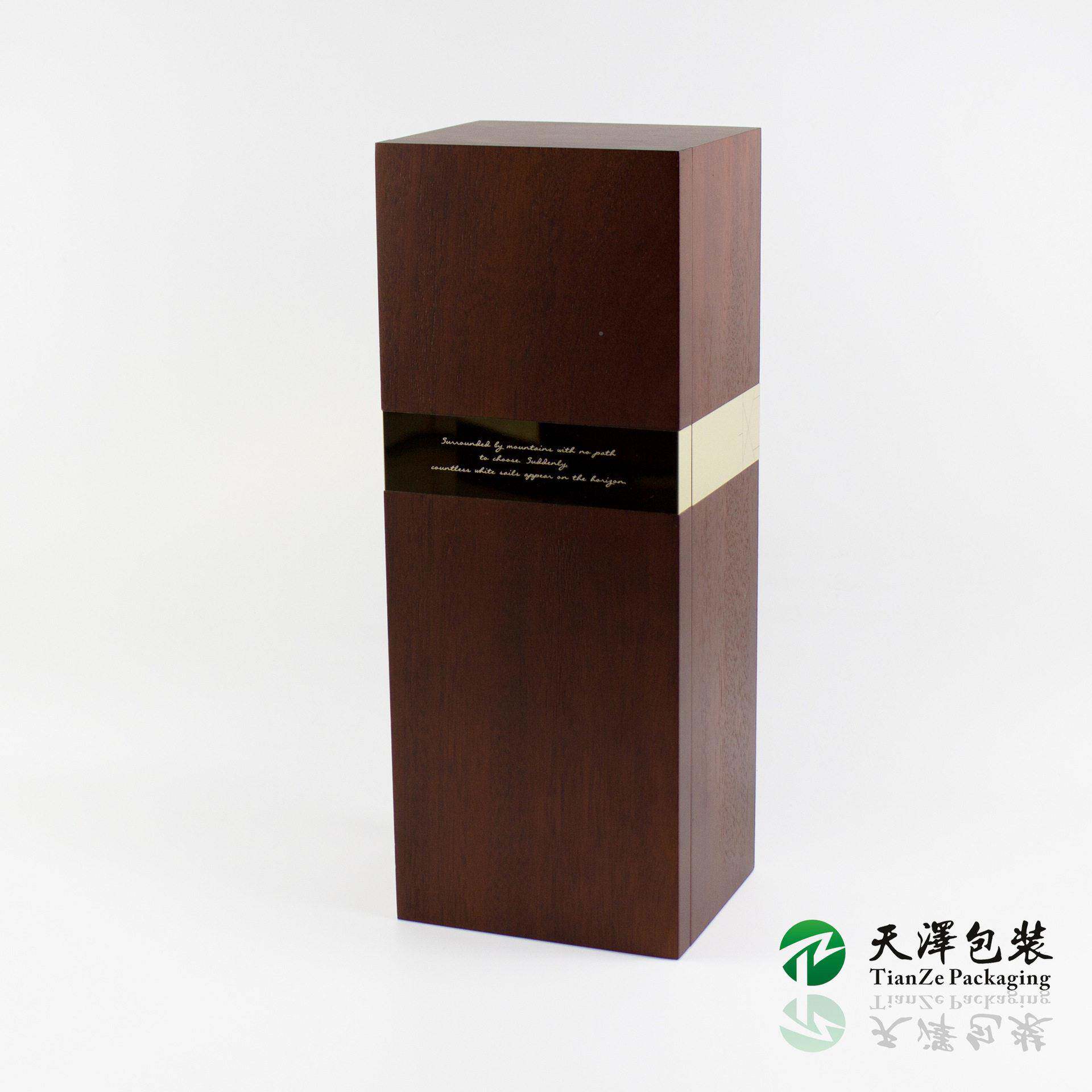 源头厂家档胡桃木纳盒定制长方木形酒盒收盒实喷漆黑TZ-JH061木制
