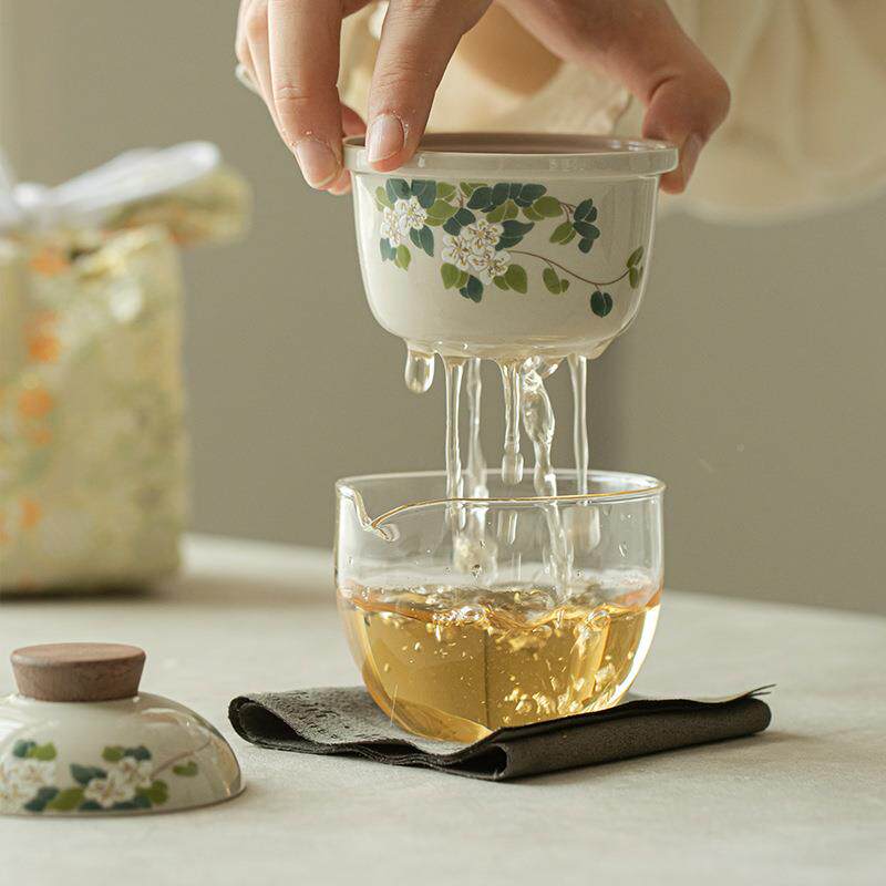 旅行茶具套装一壶客二户外露营便携rykk式陶杯瓷快杯功夫茶具手伴