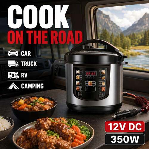 12V24V车载电压力锅货车小汽车自驾游做饭煮饭煲汤便携电压锅
