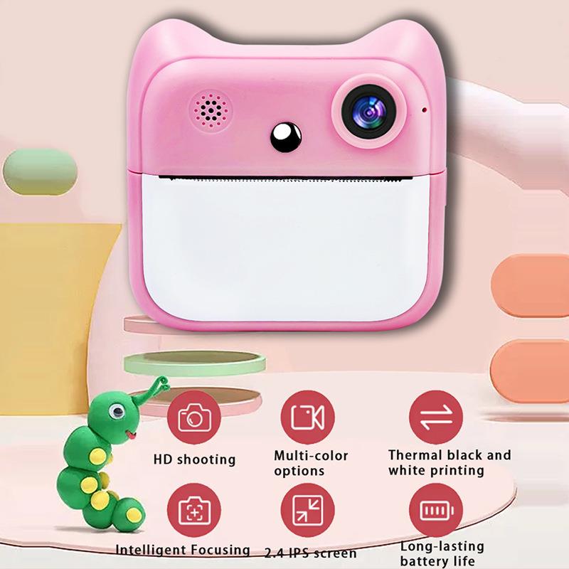 新拍款迷你高清数码打印相机可高照可数打印即拍即出码蓝色（含清