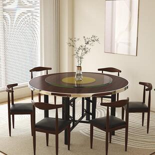 加厚圆桌面板带转盘桌家用饭店酒店食堂饭桌可餐子折叠圆形餐985