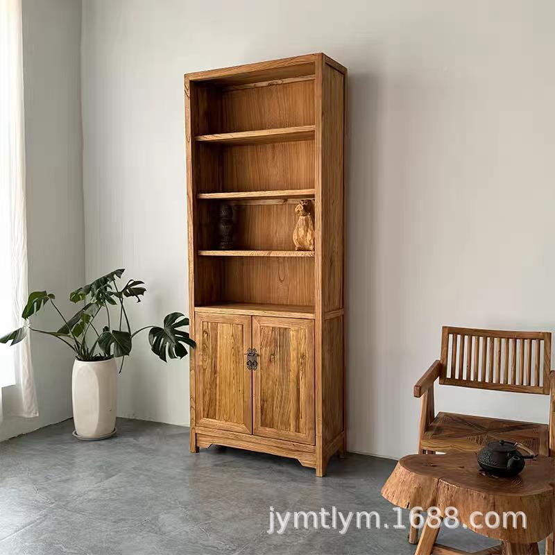 老榆书实木组合架展示木架置物落地柜靠墙UOY储物收纳柜子家用客