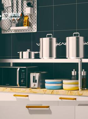 锈钢厨房微波顶置物架高3炉5厘层米单层台面整不理组合BWW灶台架