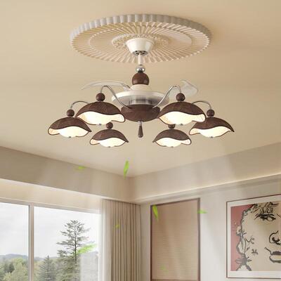 中2古静音智能客灯厅主餐厅吊灯带405电风扇灯205新款一体吊扇风