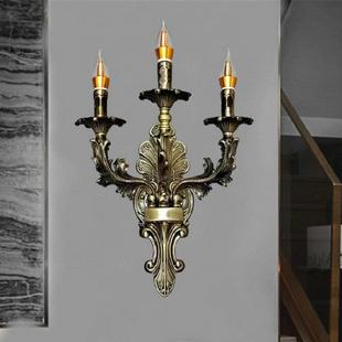 欧式合金壁卧室厅658复古水灯双晶灯客具法式创意别墅头蜡烛墙壁