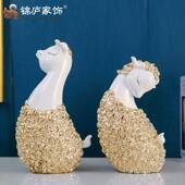 绵羊树脂工艺品电家厅居摆件欧式 现代卧室桌面视柜客样板装 饰ST08