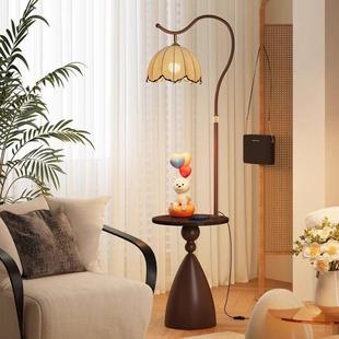 古风落地灯客厅发沙茶复299古氛围体美式 置几物架卧室床头柜一台
