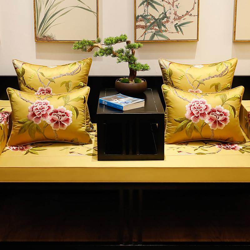 代新中式er8Xsr4b绣花实木芯抱枕刺绣沙发靠垫大古现典靠背套椅子,居家布艺,抱枕被,淘宝优惠券,粉丝福利购,淘宝优惠卷