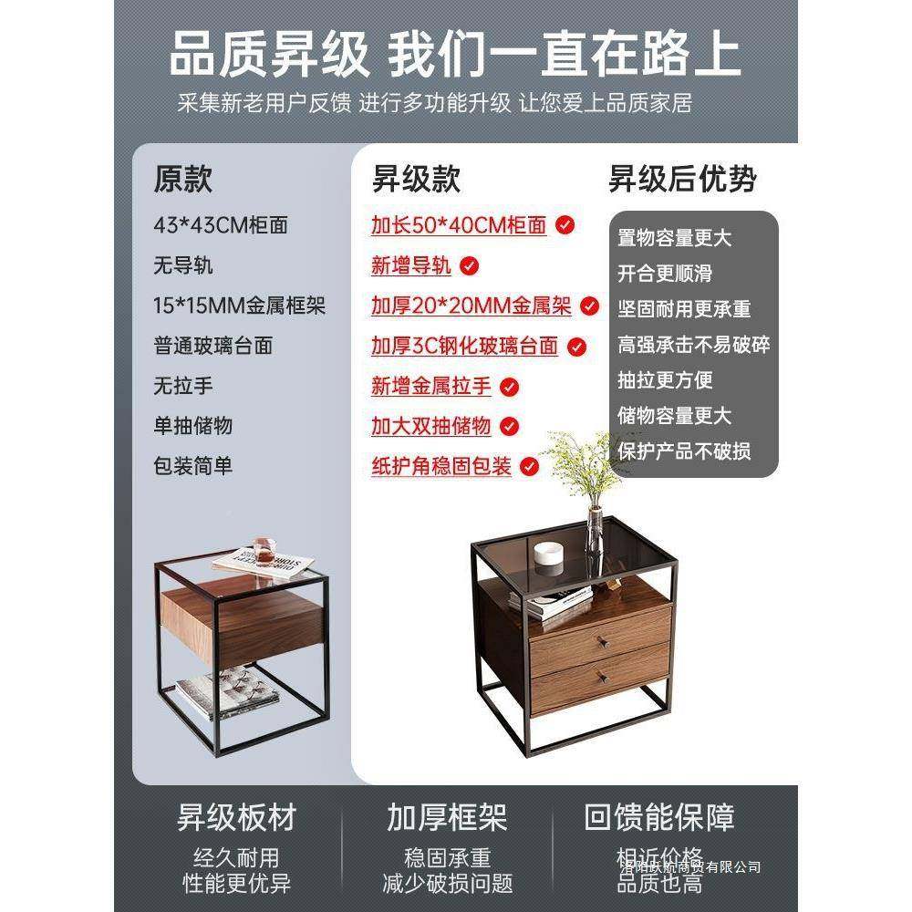 TUZ璃头柜现代简约卧室收床纳床边柜子创意玻置物架艺民宿铁床头,电子元器件市场,其它元器件,淘宝优惠券,粉丝福利购,淘宝优惠卷