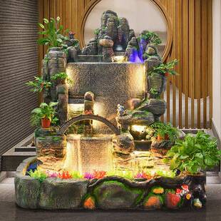 吉如意假山CBW流祥水摆件阳台庭瀑布院造景摆景件客厅鱼池水车观