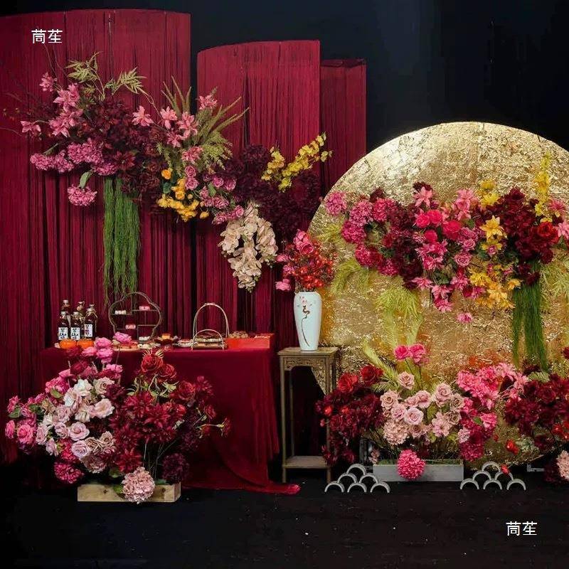 款婚庆道具铁艺开口圆环线黑色帘架求婚布置背新景子装饰tlznfgyl